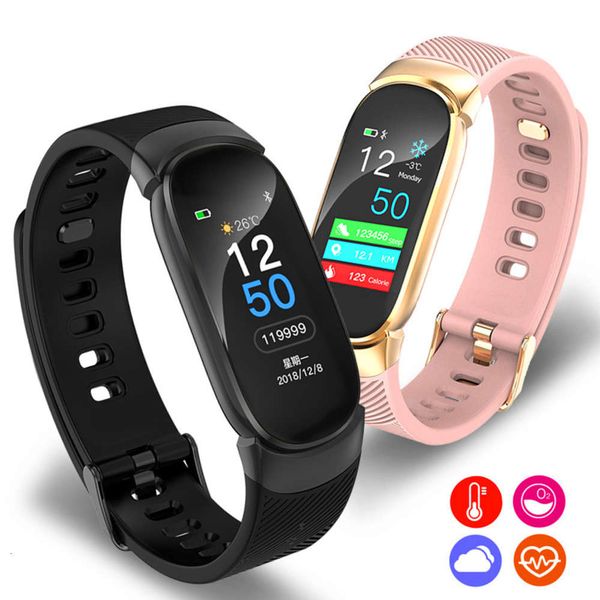 

smart watch for men women, wristband with heart rate and blood prsure monitor, waterproof ip67