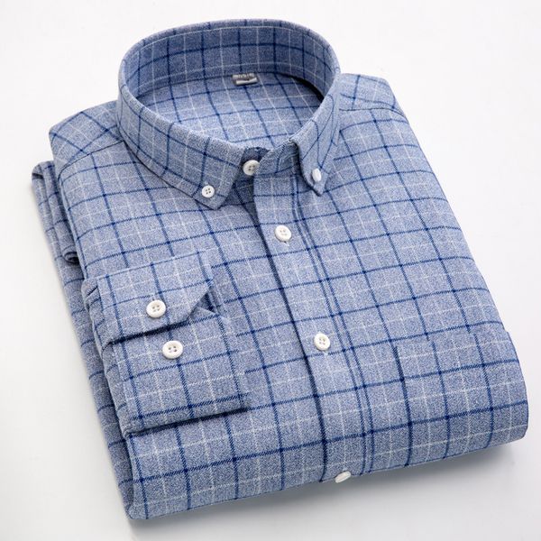 

new men's plaid shirts long sleeve regular fit sanded fabric checkered shirts for male casual 1022, White;black