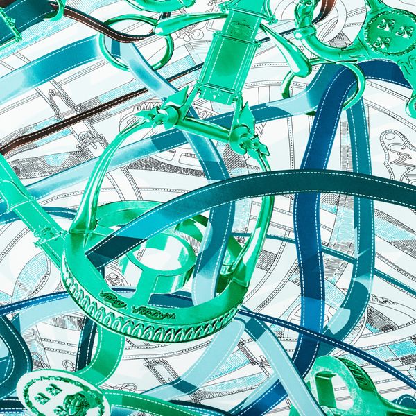 

hand rolled edge square silk scarf 90 satin belt print neck foulard handmade double-sided bandana classic size, Blue;gray