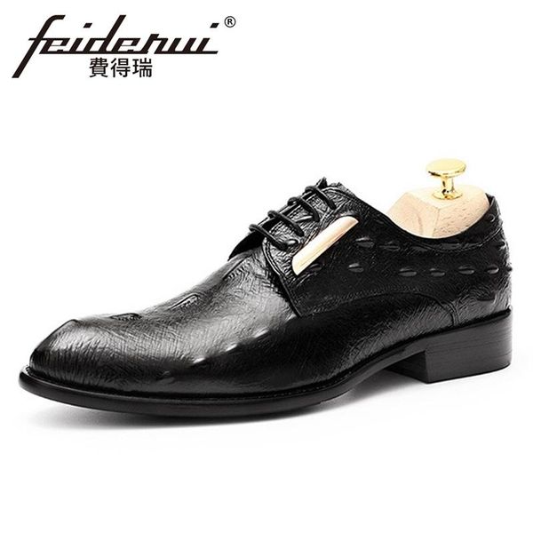 

2020 моды из натуральной кожи для мужчин формального платья обувь острого носа lace man oxfords derby аллигатор pattern обувь fhs137, Black