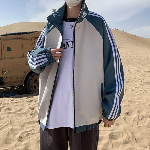 

men's trend korean baseball fashion sport stand collar spring and autumn couple jacket, Black;brown