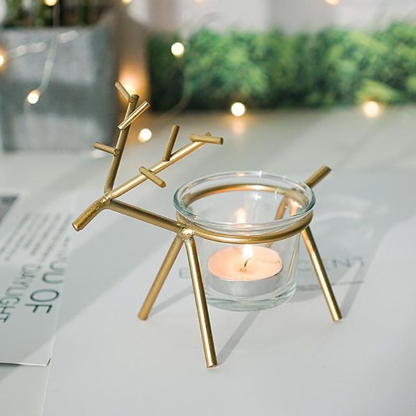 

candle holders candlestick iron fawn holder with glass cup for parties home party diy deskornaments@40