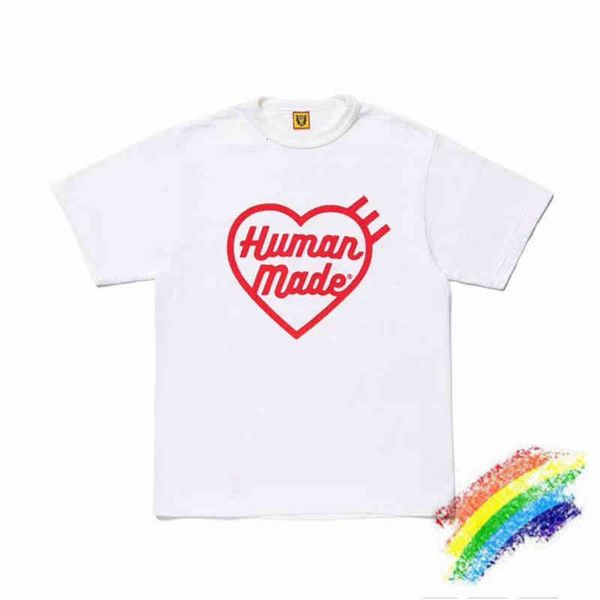 

Men's T-Shirts Oversize HUMAN MADE T shirts Men Women Good Quality Slub Cotton Top Tees Streetwear Hip Hop Short Sleeve Tee LVK8, White;black