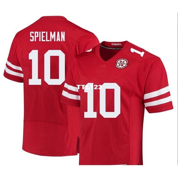 

3421 nebraska cornhuskers jd spielman #10 real full embroidery college jersey size s-4xl or custom any name or number jersey, Black
