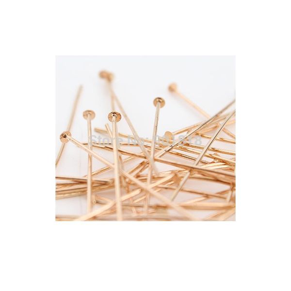 

200pcs/lot rose gold color flat head pins needles brass for earring bracelets jewelry findings accessories 50x0.7mm (2 jllups, Silver
