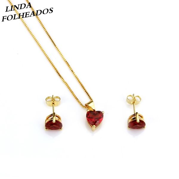

new fashion gold blcak color cubic zircon heart shape bridal wedding pendant earrings for women jewelry sets gift, Silver