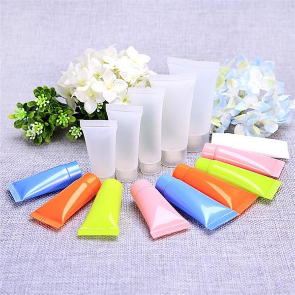 

5ml 10ml soft refillable plastic tubes squeeze cosmetic bottle screw lids container packaging for cleanser lotion cream shampoo