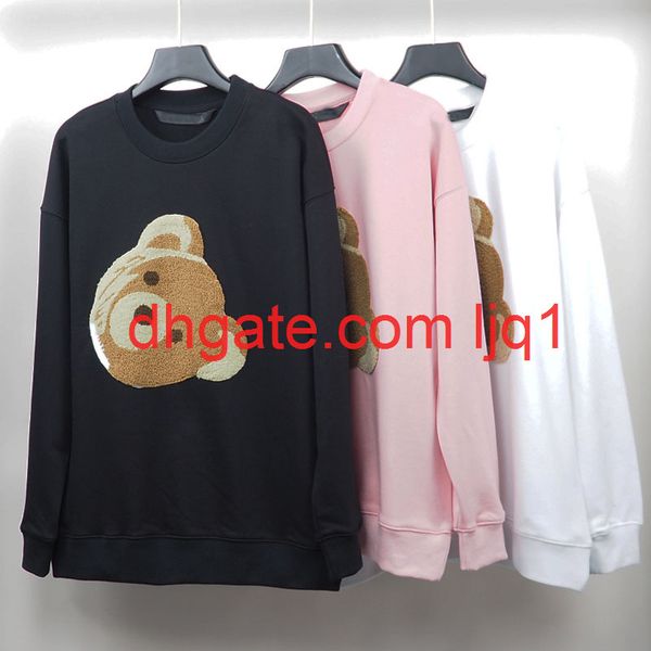 

2021 fashion mens hoodie broken bear sweatshirt teddy bear trendy terry explosion sweater style men and women size s-xl, Black