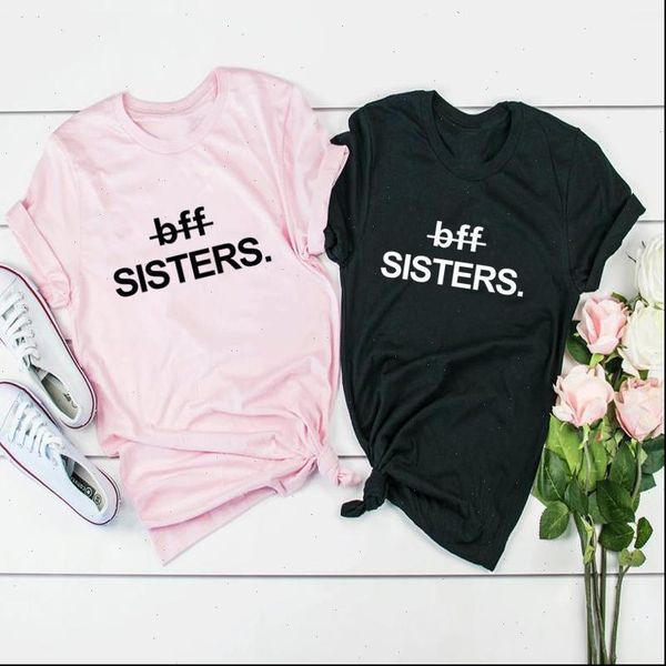 

friends t shirts women bff sisters t shirt with letter printed sisters matching cotton short sleeve t shirt, White