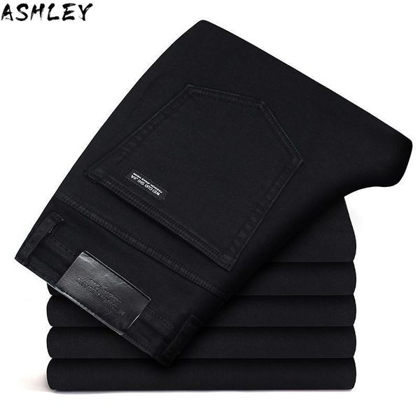 

stretch classic advanced black jeans 2020 winter new style business fashion denim slim fit jean trousers male brand pants, Blue