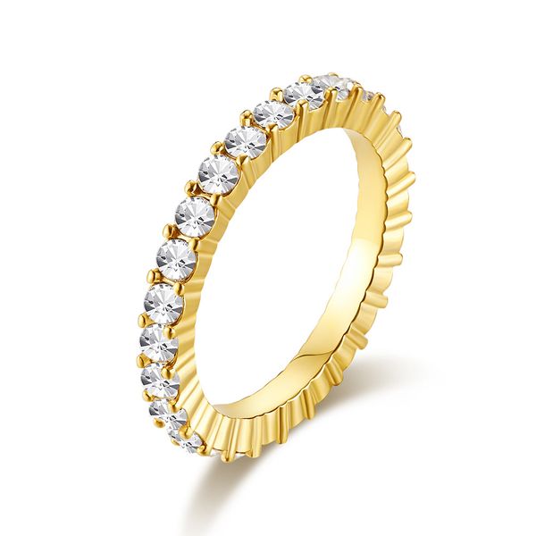 

2020 miss rose gold full diamond titanium steel tail ring female ring elegant jewelry, Silver