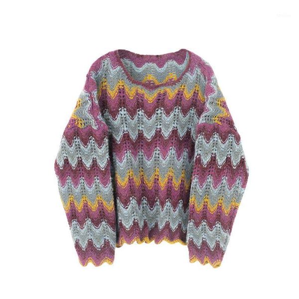 

women's sweaters mohair pullover sweater women korean style spring autumn wave pattern knitted outerwear long sleeve pull t70561, White;black