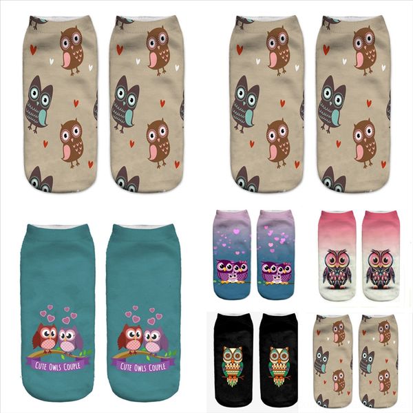 

oc4vb men women socks animal print ha summer autumn breathable cotton spring solid colors causal zamst sock 1 owl run socks couples, Black