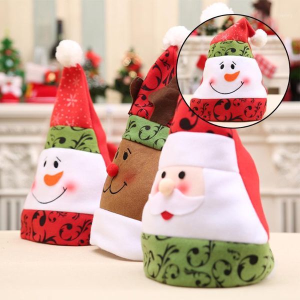 

children christmas hat cute santa claus snowman xmas red cap novelty hat for christmas home party decoration favors1