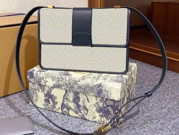 

oblique luxury designer women shoulder postman bags embroidery knitting canvas cross body vintage postman totes clutch 2020ss fashion bags