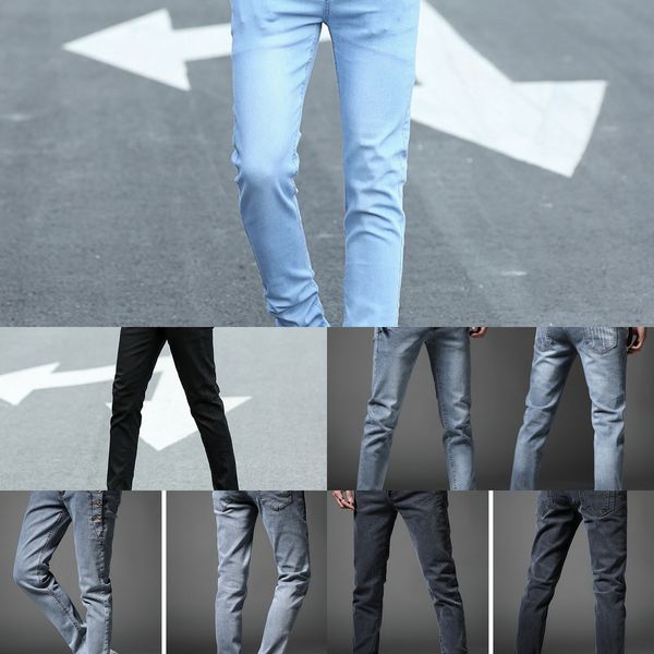 

jcvdf korean stretch fit men's men's slim casual black gray pants style 2019 spring summer new and jeans pants and jeansf2rz2, Blue