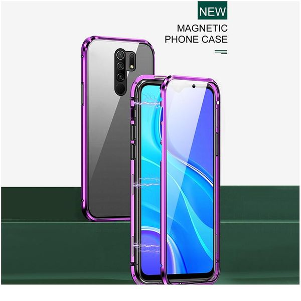 

full double sided glass magnetic case for xiaomi redmi note 10 8 7 pro case for redmi 9 8a jllctw