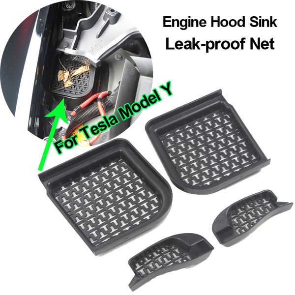 

debris filter for tesla model y anti-leakage net for water guide groove of front trunk cover car engine parts accessories