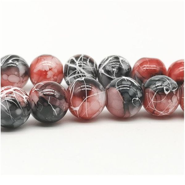 

wholesale 4/6/8/10mm pull white silk glass beads loose spacer beads painted charm for jewellery making diy bracelet&neck qylymi