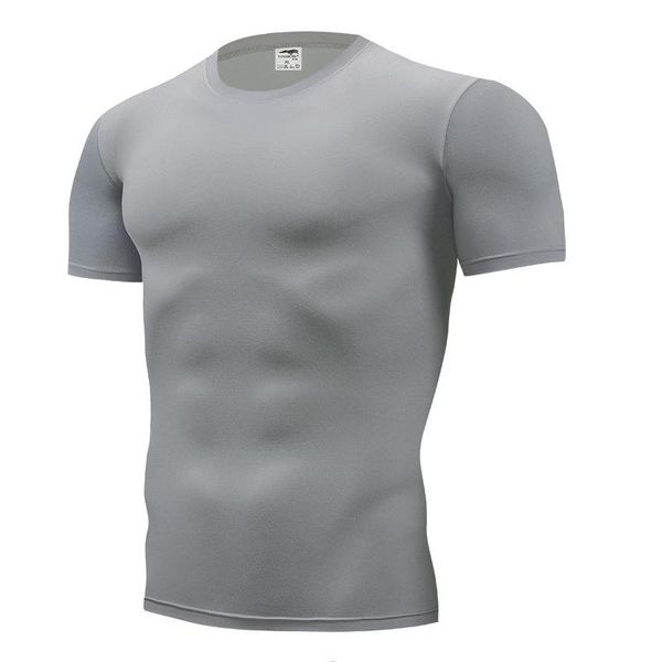 

men's running t shirt fitness casual for male short sleeve t-shirt summer o neck fitness slim soft mens clothing, Gray;blue