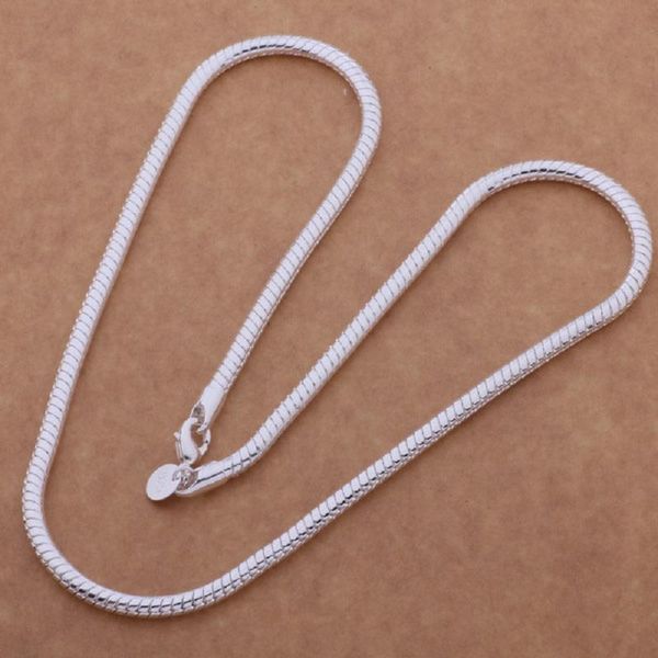 

925 sterling silver 4mm*20'' snake body necklace chain for men women wedding engagement party jewelry