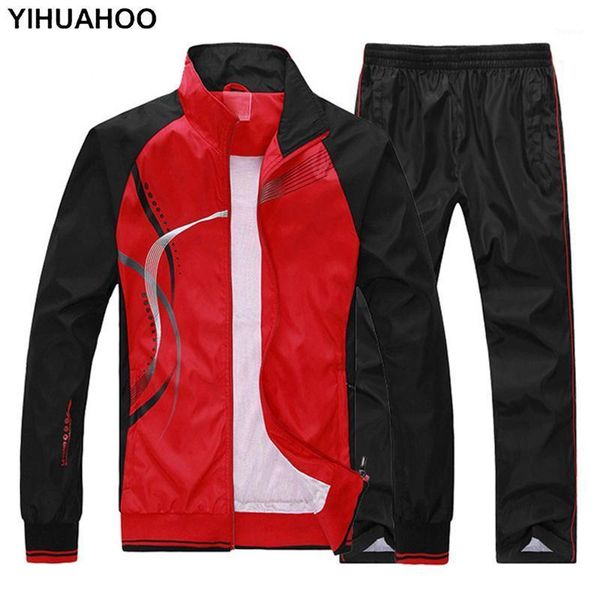 

yihuahoo tracksuit men 4xl 5xl 2 two piece clothing set casual hoodies sweatshirt sportswear sweatsuit track suit women ms-85581, Gray