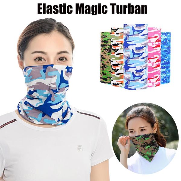 

scarves camouflage series hiking scarf men/women reversible turban magic outdoor silk sweat absorption quick drying, Blue;gray