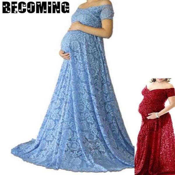 

maternity dresses lace dress for po shoot long maxi gown clothes pregnant women pregnancy pography props, White