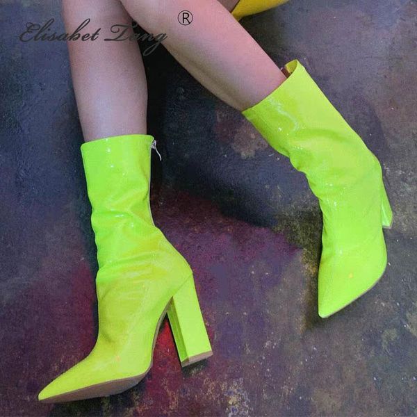 

elisabettang fashion casual mid calf boots for woemn autumn women's shoes high heels boots winter female ladies shoes, Black