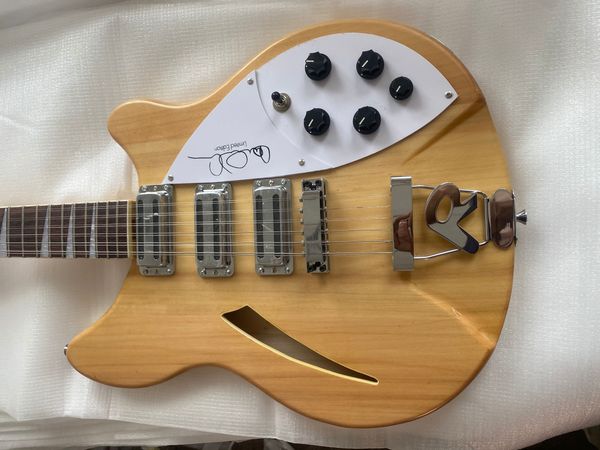 Custom Shop 370 Guitarra elétrica natural de 12 cordas, 3 captadores, arremate R, 5 botões, braço sanduíche