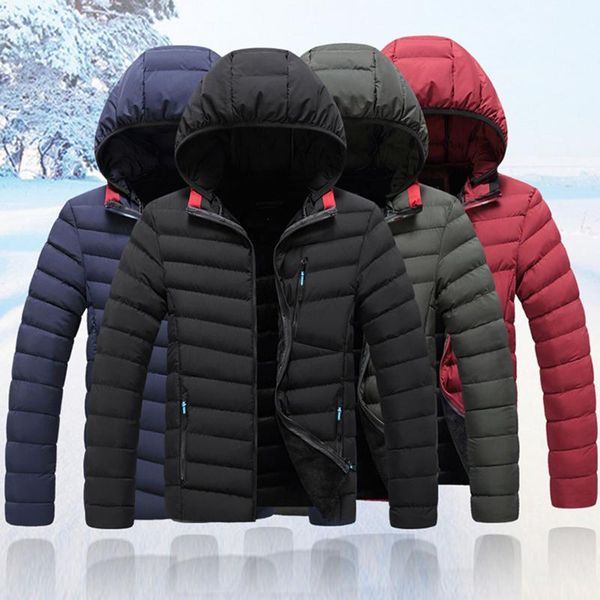 

coat men 2021 winter very warm hooded windproof jacket for male fahion new casual hommes veste chaqueta hombre invierno #3, Black