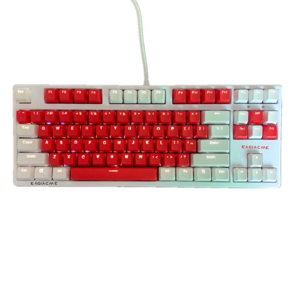 

eagiacme gaming mechanical keyboard blue/red switch 87 keys usb wired swappable keyboard led backlight for gamer pc/laptop