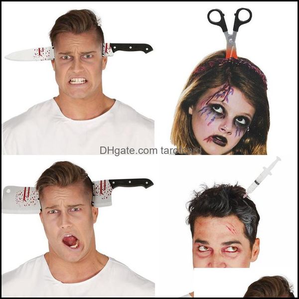 Party Decoration Evento Material Festivo Casa Jardim Halloween Horror Headband Acessórios De Faca Acessórios Adereços Drop ENTREGA 2021 XC74M