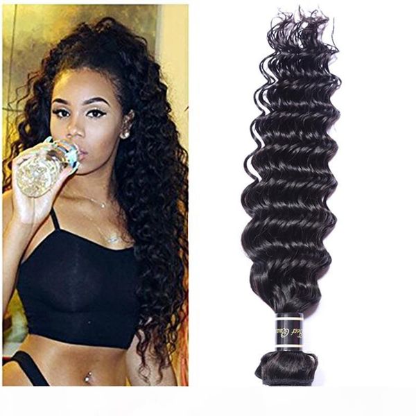 

peruvian human hair bundles one pieces virgin hair extensions deep wave curly 8-30inch hair products natural black color