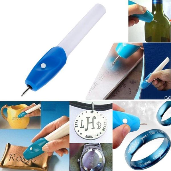 

electric etching engraving pen steel jewellery engraver pen kit metal carving tool plastic glass wood carve battery powered, Black