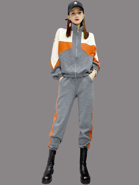 

11/ plush fall and women thickened sportswear for winter 20208uy, Gray