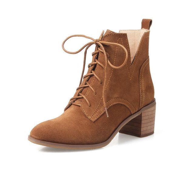 

boots women suede leather ankle boots female motorcycle night club shoes woman platform chunky heels, Black