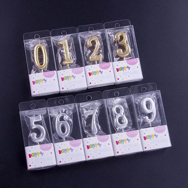

1pc gold sliver candles for happy birthday party decorations kids 0-9 number candles cake cupcake er party supplies