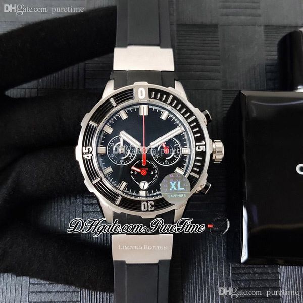 

2022 diver 1503 shark hammer miyota quartz chronograph mens watch steel case black dial stick markers rubber strap satch puretime limited ed, Slivery;brown