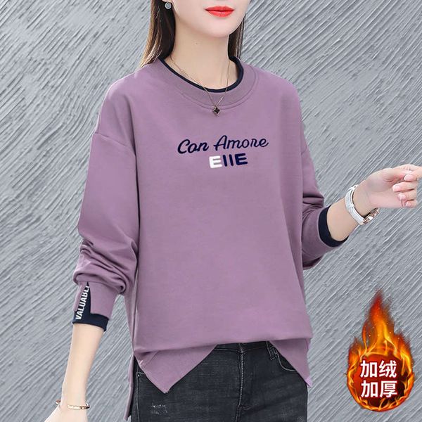 

cashmere thickened sweater women spring and 2020 new autumn winter korean loose hoodless round neck foreign style jacket, Black