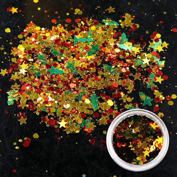 

christmas art snowflake xmas tree mixed 2020 nail decals glitters sequins decoration stickers pigment
