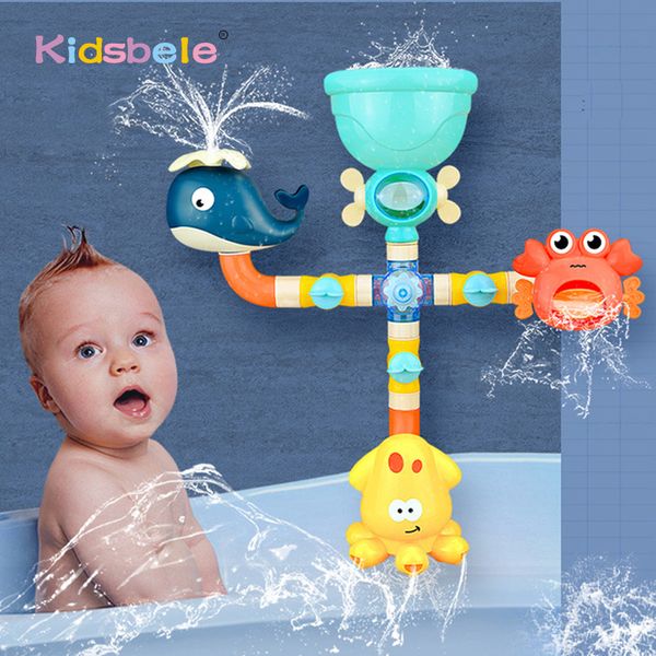 

baby bath toys water game giraffe crab model faucet shower spray for kids swimming bathroom summer brinquedo 1019