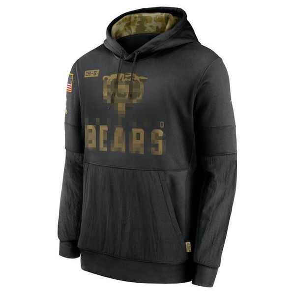 

chicago bears men ladies youth sweatshirt salute to service sideline performance pullover football hoodie black