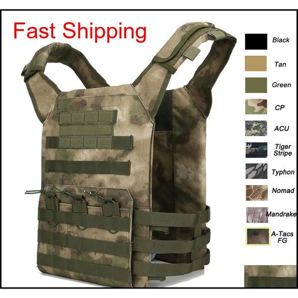 

outdoor sports outdoor camouflage body armor combat assault waistcoat tactical molle vest plate carrier vest no06-010 963pe, Black;green
