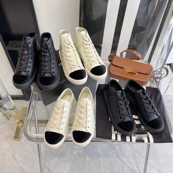 

shoes women's 2022 spring and summer new leisure versatile biscuit shoes high and low flat bottom lingge panda, Black