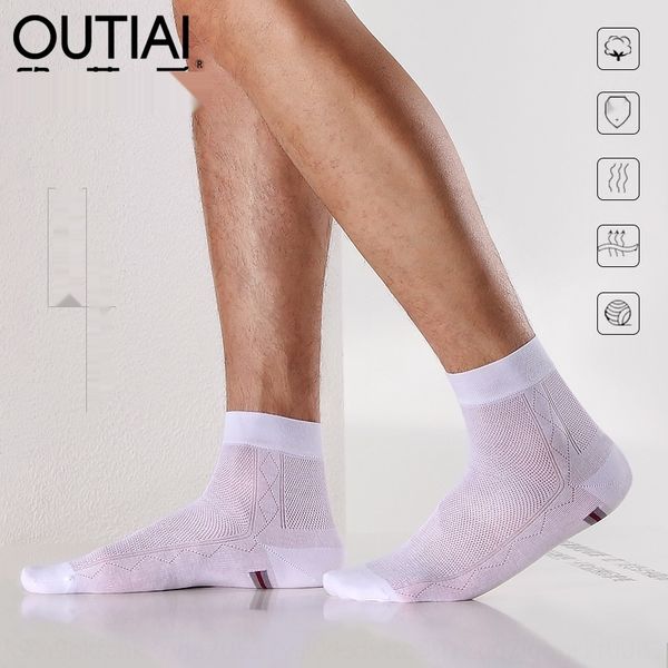 

otti love men's and summer thin medium breathable men's business mesh socks short tube antibacterial socks xtu5d, Black