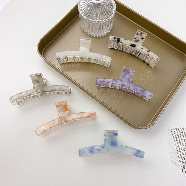 

fashion korea for women girls hairpins acetate sheet acrylic t shape large crab hair claw clips accessorie, Slivery;white