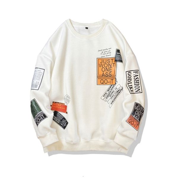 

2021 new fashion brand hoodies spring autumn hip hop casual men's sweatshirts punk streetwear clothes nyz0, Black