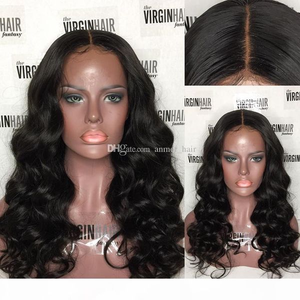 

глубокая часть бразильского фронта шнурка человеческих волос парики с ребенком волос pre щипковых hairline тела волнистые волосы remy фронт, Black;brown