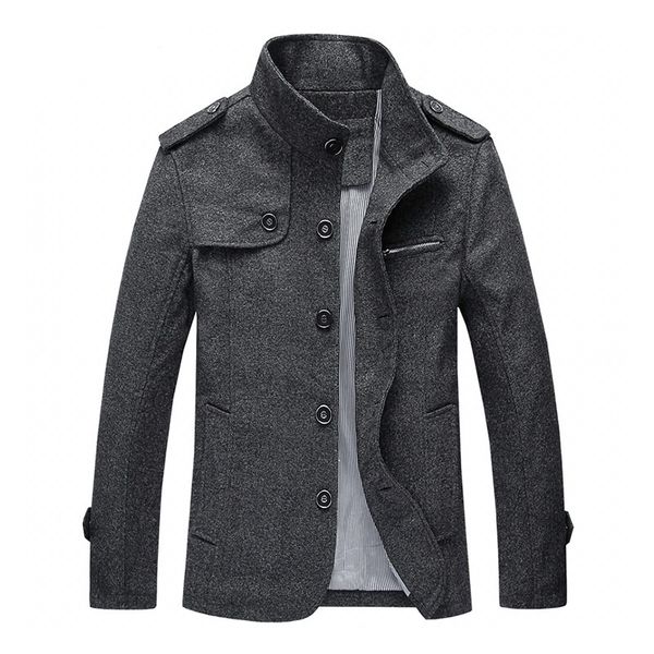 

new arrival fashion men's wool blend coat men winter jacket man business casual brand clothing outwear autumn overcoat jk066, Black;brown